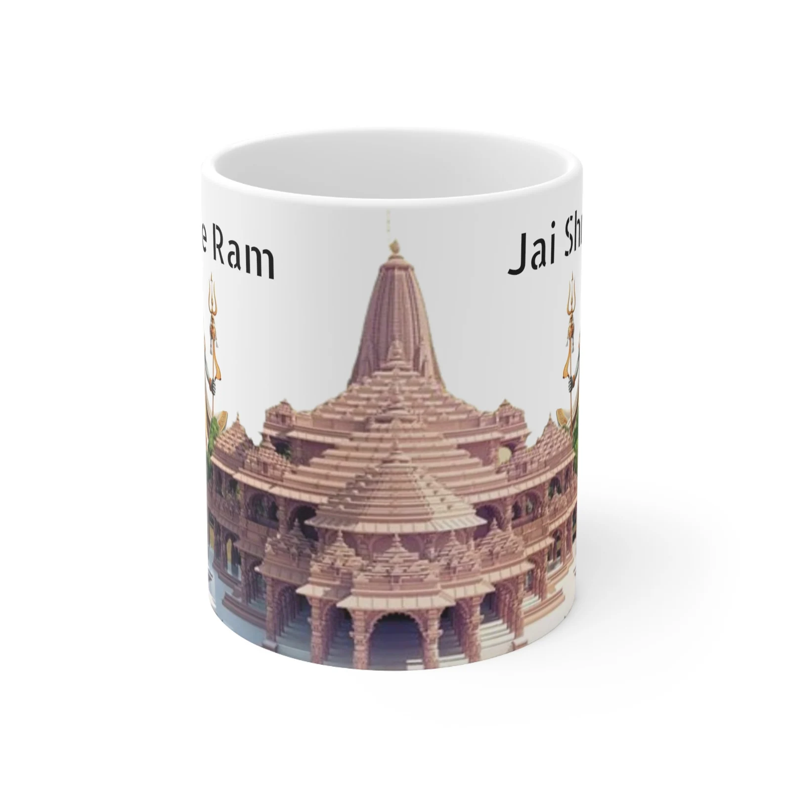 printed ceramic mug, Ram mandir printed coffee mug